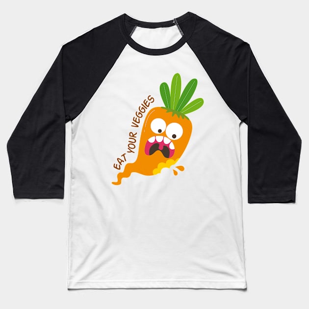 Eat your veggies-carrot Baseball T-Shirt by Frispa